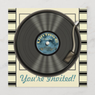 Vintage-Schallplatten-Party-Einladungen Einladung