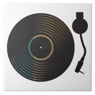 Vintage-Schallplattenspieler Minimalistische Musik Fliese