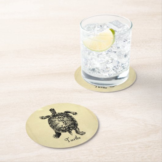 VINTAGE SCHALTFLÄCHE RUNDER PAPPUNTERSETZER (Vor Ort)