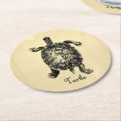 VINTAGE SCHALTFLÄCHE RUNDER PAPPUNTERSETZER (Angewinkelt)