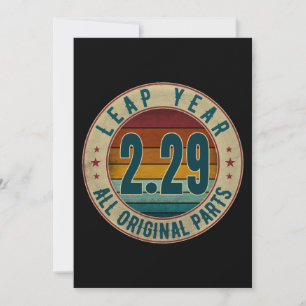 Vintage Schaltjahr 29. Februar Alle Originalteile Einladung