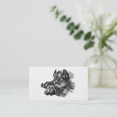 Vintage schändliche Stoßzahn-Schablone des wilden Visitenkarte (Stehend Vorderseite)