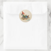 Vintage-Scharfbild - GARTENZWERGE 26 Runder Aufkleber (Tasche)
