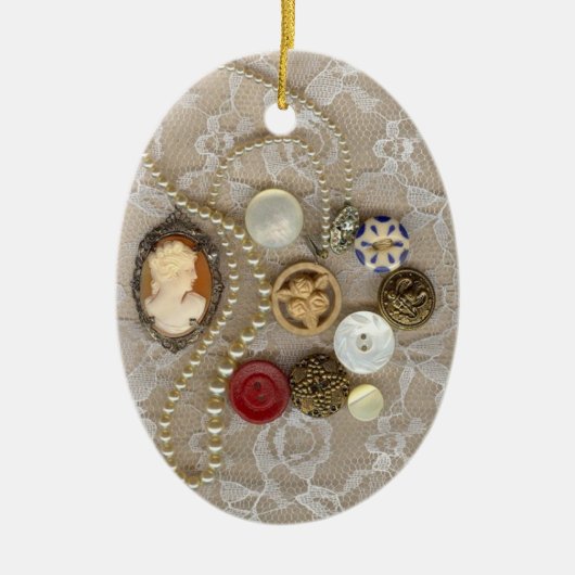 Vintage Schatzkammern Keramikornament (Vorne)