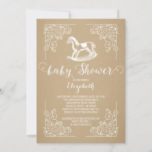 Vintage Schaukelpferd Baby Shower Einladung