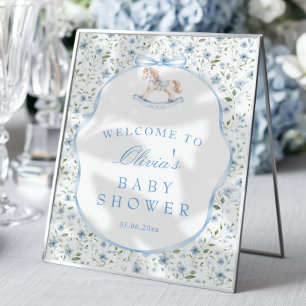 Vintage Schaukelpferd Junge Baby Shower Begrüßung Poster