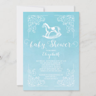 Vintage-Schaukelpferd-Jungen-Baby-Shower-Einladung Einladung