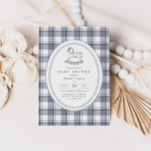 Vintage Schaukelpferd Preppy Gingham Babyparty