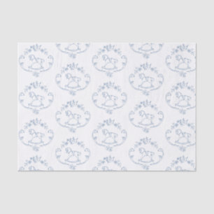 Vintage Schaukelpferd Toile de Jouy Babyparty Seidenpapier