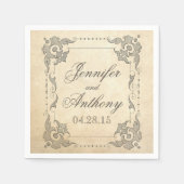 Vintage Scheinhochzeit Serviette (Vorderseite)