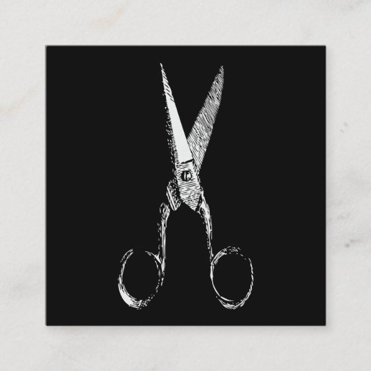 Vintage Schere Barber- oder Salon-Visitenkarte Quadratische Visitenkarte (Vorderseite)