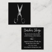 Vintage Schere Barber- oder Salon-Visitenkarte Quadratische Visitenkarte (Vorne/Hinten)