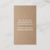 Vintage Schere & Blume Salon Kraft Visitenkarte (Rückseite)