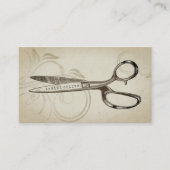 Vintage Schere Eleganter Friseur Seamstress Visitenkarte (Vorderseite)