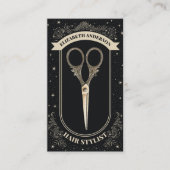 Vintage Schere Friseur Termin Visitenkarte (Vorderseite)