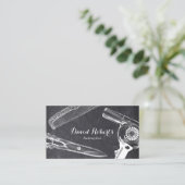 Vintage Schere Kamm Haartrockner Haartrockner Styl Visitenkarte (Stehend Vorderseite)