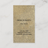 Vintage Schere & Schmetterling Elegante Haarstylis Visitenkarte (Rückseite)