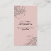 Vintage Schere und Blume Haare Sterne Rosa Visitenkarte (Rückseite)