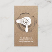 Vintage Schere und Blume Rustikale Kraft Visitenkarte (Rückseite)