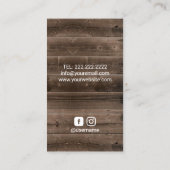 Vintage Schere und Blume Salon Holz Visitenkarte (Rückseite)