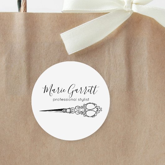 Vintage Scheren Runder Aufkleber