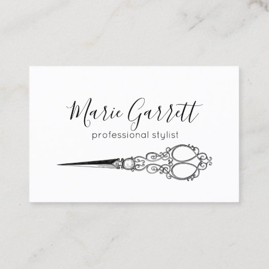 Vintage Scheren Terminkarte (Rückseite)