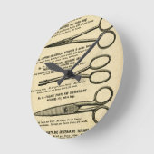 Vintage Scheren-Werbung Runde Wanduhr (Winkel)