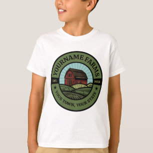Vintage Scheune ADD NAME Land Farm Feldfrüchte Lan T-Shirt