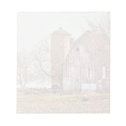 Vintage Scheune & Silo Notizblock (Vorderseite)