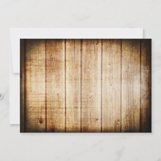 Vintage Scheunen-hölzerne Einladung (Rückseite)