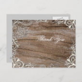 Vintage Scheunenholzspitze Land Hochzeit danke Postkarte (Vorne/Hinten)