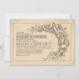 Vintage schicke Hochzeitseinladung antike Schnörke Einladung