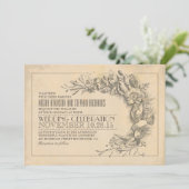 Vintage schicke Hochzeitseinladung antike Schnörke Einladung (Stehend Vorderseite)