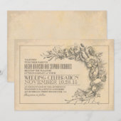 Vintage schicke Hochzeitseinladung antike Schnörke Einladung (Vorne/Hinten)