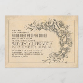Vintage schicke Hochzeitseinladung antike Schnörke Einladung