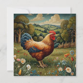 Vintage schicke Hühnerlandschaft (Rückseite)