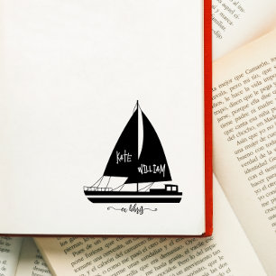 Vintage-Schiff Ex Libris Stempel