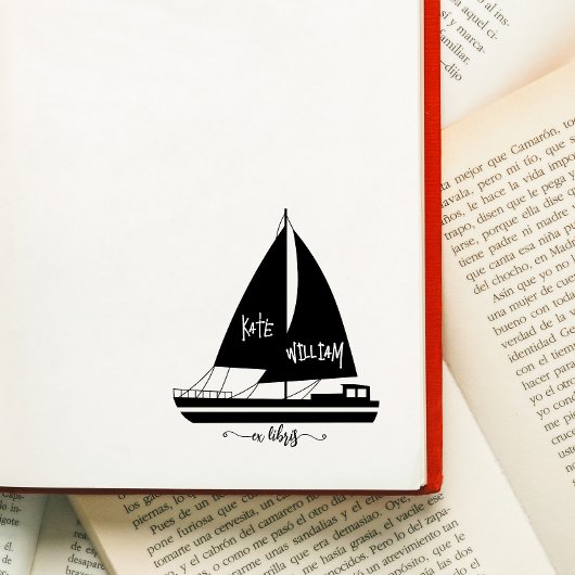 Vintage-Schiff Ex Libris Stempel