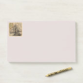 Vintage Schiff und Karte Post-it Klebezettel (Auf Schreibtisch)