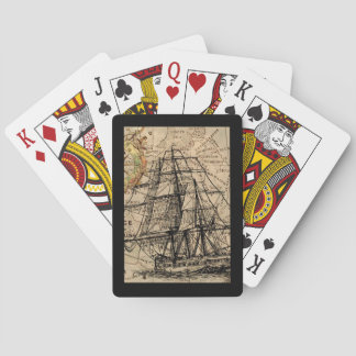 Vintage Schiff und Karte Spielkarten