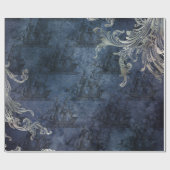 Vintage Schiffe auf Blau Geschenkpapier (Flach)