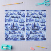 VINTAGE SCHIFFE, SEGELSCHIFFE, Navy Blue Seidenpapier (Basteln)