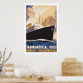 Vintage Schifffahrtslinie und Venedig, Griechenlan Poster (Küche)