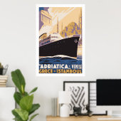 Vintage Schifffahrtslinie und Venedig, Griechenlan Poster (Heimbüro)