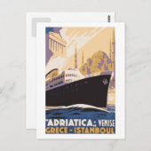 Vintage Schifffahrtslinie und Venedig, Griechenlan Postkarte (Vorne/Hinten)