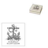Vintage-Schiffsanker-Exlibris Gummistempel (Stempel)