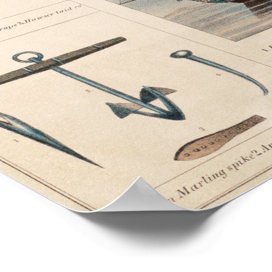 Vintage Schiffsdarstellung Poster (Ecke)