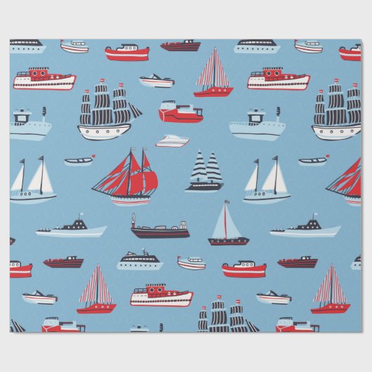 Vintage Schiffsführung Geschenkpapier (Flach)