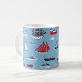 Vintage Schiffsführung Kaffeetasse (Vorderseite Links)