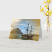 Vintage Schiffsgrüßkarte! Karte (Gelbe Blume)